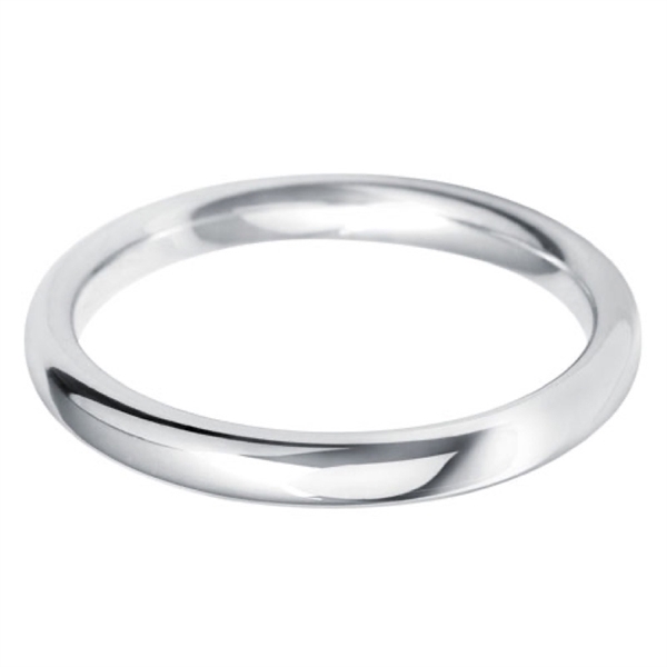 2.5mm Platinum Court Wedding Ring Medium Weight 