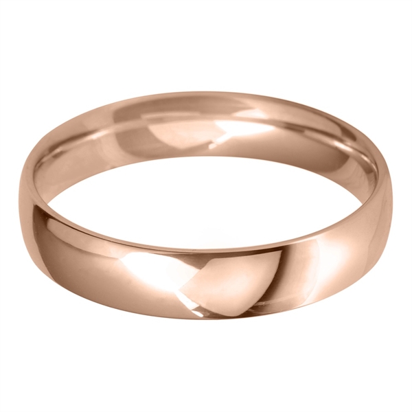4mm 18ct Rose Gold Light Court Wedding Ring