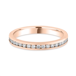 2.5mm Brilliant Cut Diamond Full Channel Set 18ct Rose Gold Wedding Ring