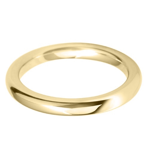 2.5mm 18ct Yellow Gold Heavy Court Wedding Ring