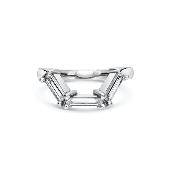 Baguette Cut Diamond Shaped Wedding Ring 0.68ct