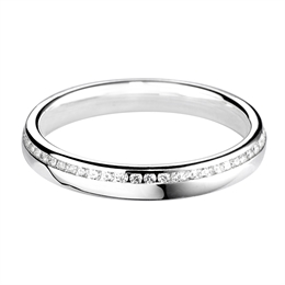 3mm Diamond Off Set Channel Wedding Ring Platinum 