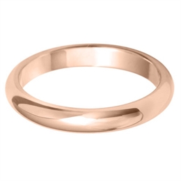 2.5mm Light D Shape 18ct Rose Gold Wedding Ring