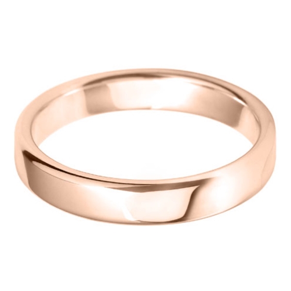4mm 18ct Rose Gold Court Wedding Ring Medium Weight