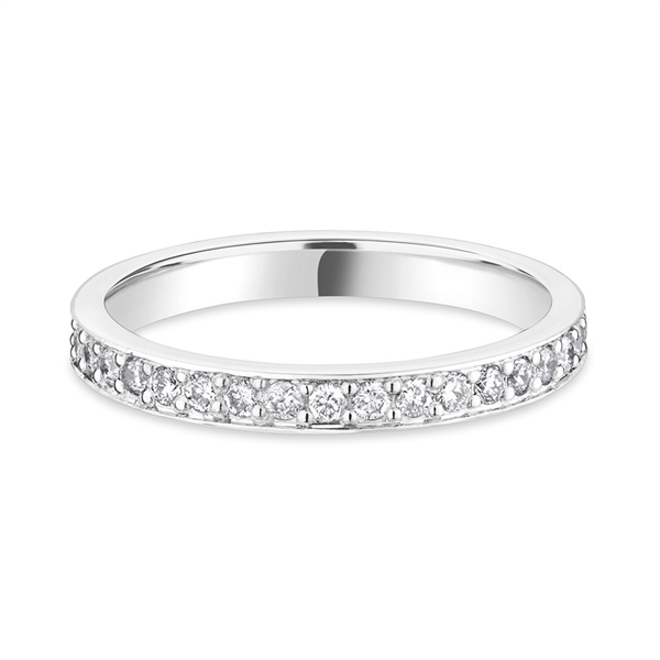 2.5mm Brilliant Cut Diamond Grain Set Full Platinum Wedding Ring