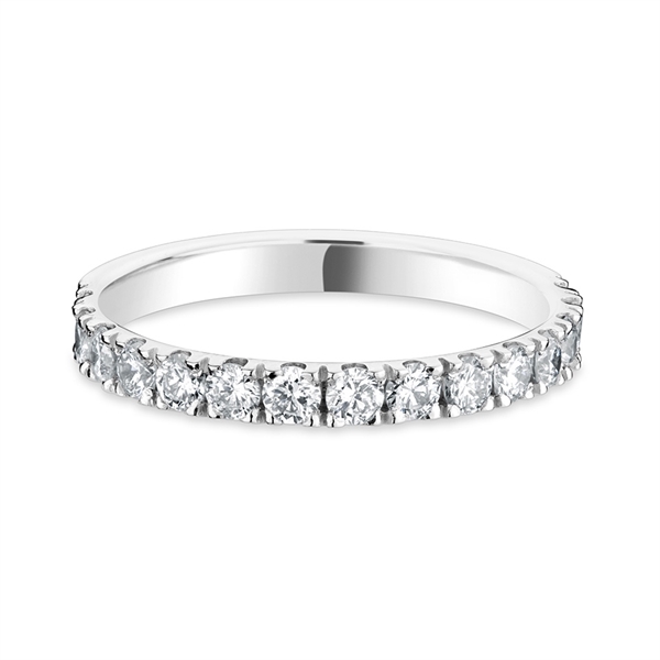 2.5mm Brilliant Cut Diamond Claw Set Full Wedding Ring 18ct White Gold