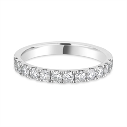 2.5mm Brilliant Cut Diamond Half Claw Set 18ct White Gold Wedding Ring