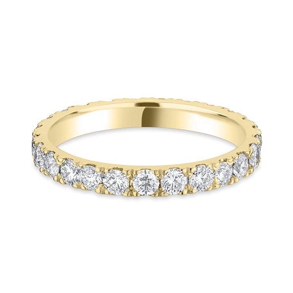 2.5mm Brilliant Cut Claw Set Diamond Full 18ct Yellow Gold Wedding Ring