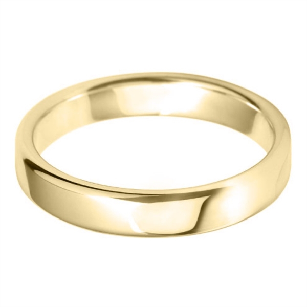 4mm Medium Weight 18ct Yellow Gold Court Wedding Ring