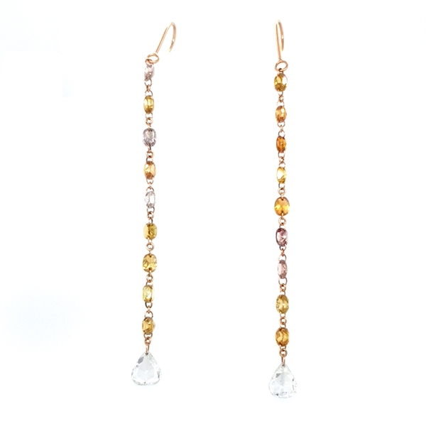 Natural Fancy Coloured Diamond Drop Earrings 3ct Approx