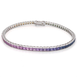 Rainbow Sapphire Channel Set Bracelet 7.18ct