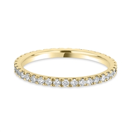 1.7mm Brilliant Cut Diamond Claw Set Full Wedding Ring 18ct Yellow Gold