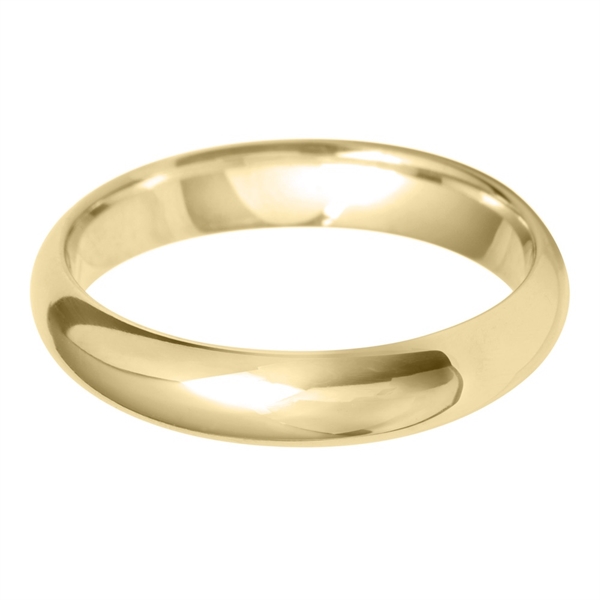 4mm D Shape Medium 18ct Yellow Gold Wedding Ring