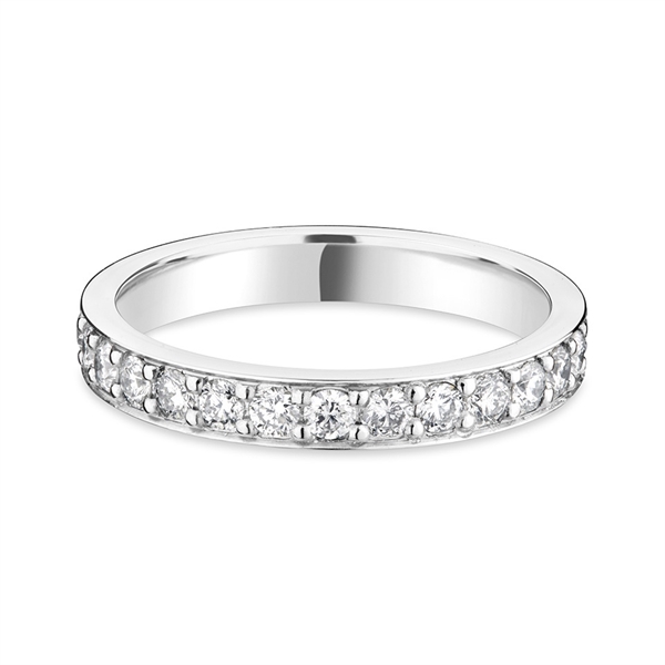 3mm Brilliant Cut Diamond Full Platinum Wedding Ring
