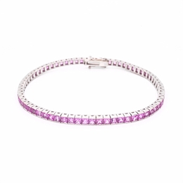 Channel Set Pink Sapphire Line Bracelet 8ct