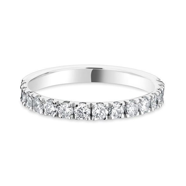 2.5mm Platinum Full Set Brilliant Cut Diamond Claw Set Wedding Ring