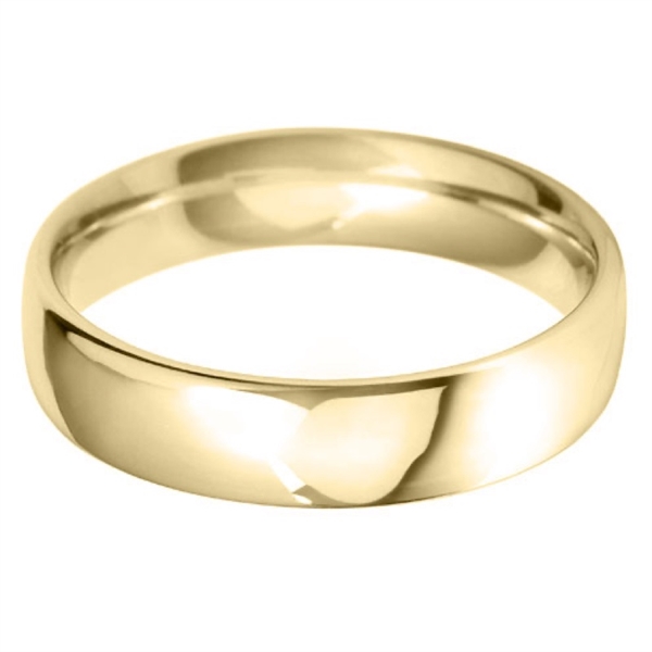 5mm 18ct Yellow Gold Court Wedding Ring Medium Weight