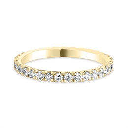 2mm Brilliant Cut Diamond Claw Set Full Wedding Ring 18ct Yellow Gold