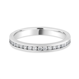 2.5mm Brilliant Cut Diamond Full Channel Set 18ct White Gold Wedding Ring