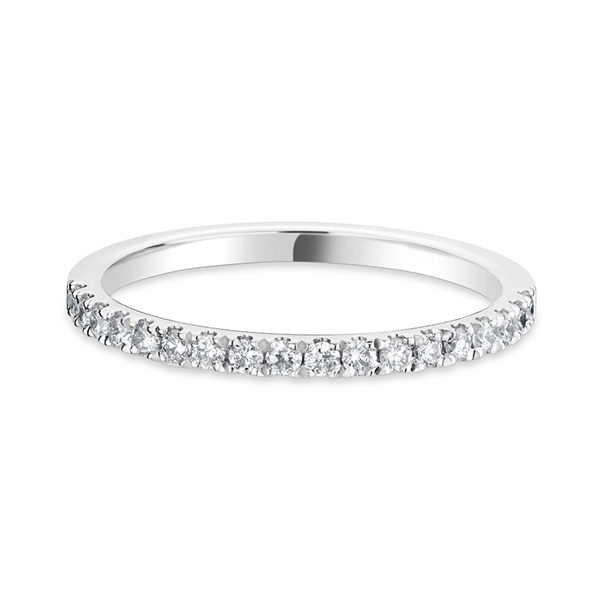 1.7mm Brilliant Cut Diamond Half Claw Set Platinum Wedding Ring