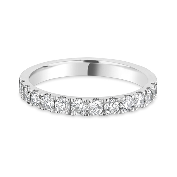2.5mm Platinum Brilliant Cut Diamond Half Claw Set Wedding Ring 