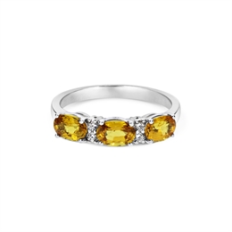 Yellow Sapphire & Diamond Half Eternity Ring 2.05ct