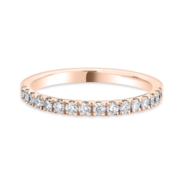 2mm Brilliant Cut Diamond Claw Set 18ct Rose Gold Half Wedding Ring