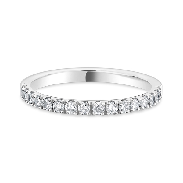 2mm Brilliant Cut Diamond Half Claw Set Wedding Ring Platinum