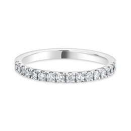 2mm Brilliant Cut Diamond Half Claw Set Wedding Ring Platinum