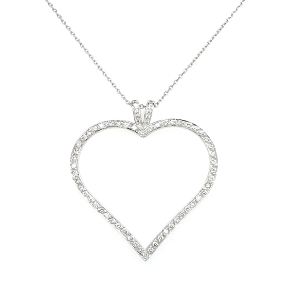Heart Shaped Diamond Pendant 0.50ct Approx