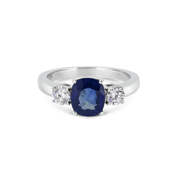 Sapphire & Diamond Three Stone Engagement Ring 2.28ct