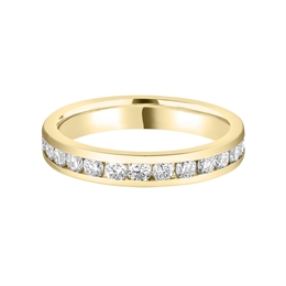 3.3mm Brilliant Cut Diamond Full Channel Set Wedding Ring 18ct Yellow Gold
