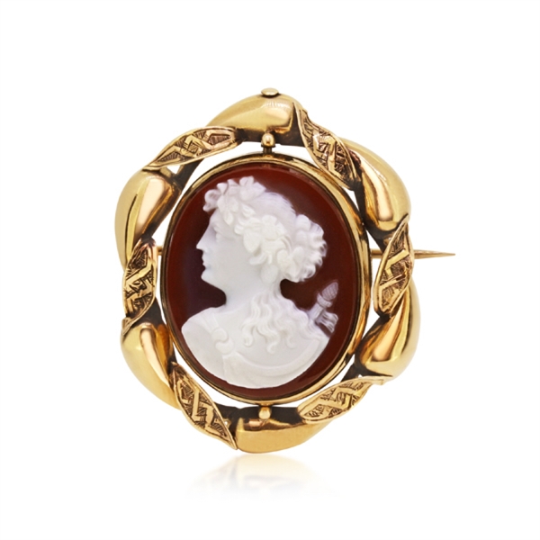 Victorian Stone Cameo Set In 18ct Gold