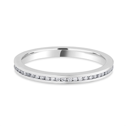 2mm Brilliant Cut Diamond Half Channel Set Wedding Ring Platinum