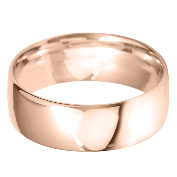 7mm 18ct Rose Gold Medium Weight Court Wedding Ring