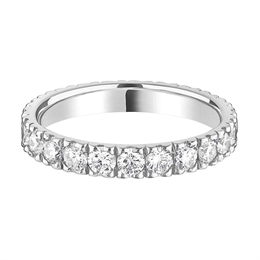 3mm Brilliant Cut Diamond Claw Set Full Wedding Ring 18ct White Gold