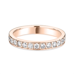 3mm Brilliant Cut Diamond Grain Set Full 18ct Rose Gold Wedding Ring
