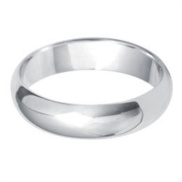 5mm Platinum Medium D Shape Wedding Ring