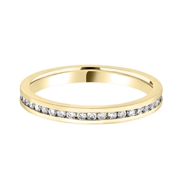 2.3mm Brilliant Cut Diamond Full Channel Set 18ct Yellow Gold Wedding Ring