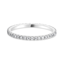 1.5mm Brilliant Cut Diamond Claw Set Full 18ct White Gold Wedding Ring