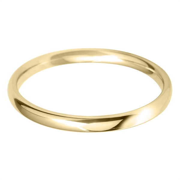 2mm Wedding Ring Court Light Weight 18ct Yellow Gold