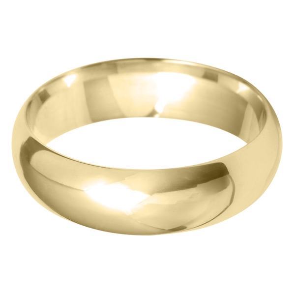 6mm D Shape Medium 18ct Yellow Gold Wedding Ring