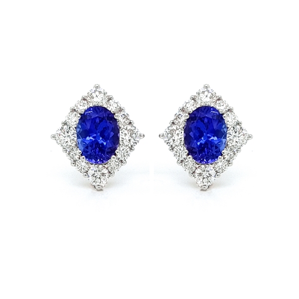 Tanzanite & Diamond Cluster Earrings 2.87ct