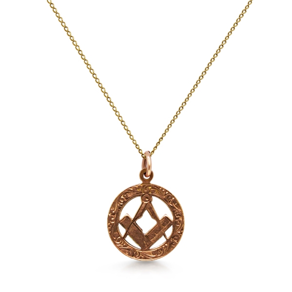 Round Masonic Gold Pendant