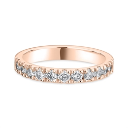 3mm Brilliant Cut Diamond Half Claw Set 18ct Rose Gold Wedding Ring