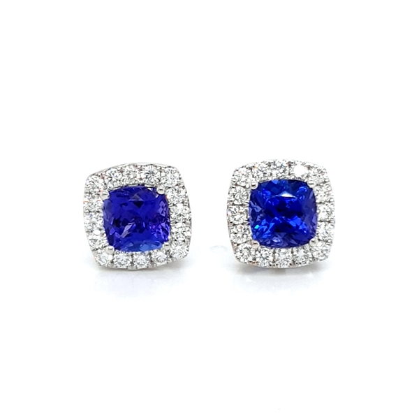 Tanzanite & Diamond Claw Set Earrings 4.26ct