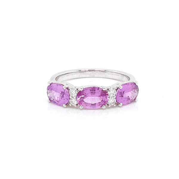 Pink Sapphire & Diamond Claw Set Half Eternity Ring 2.40ct