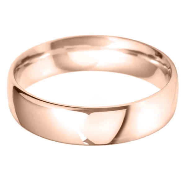 6mm 18ct Rose Gold Court Medium Weight Wedding Ring