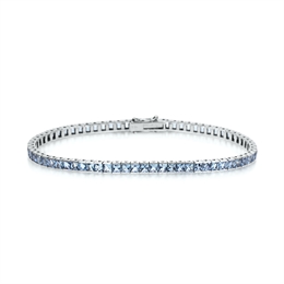 Aquamarine Princess Cut Line Bracelet 6.57ct
