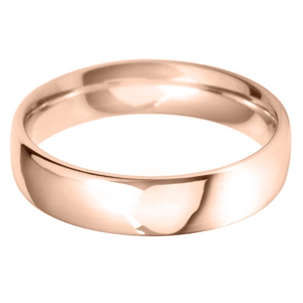 5mm 18ct Rose Gold Medium Weight Court Wedding Ring